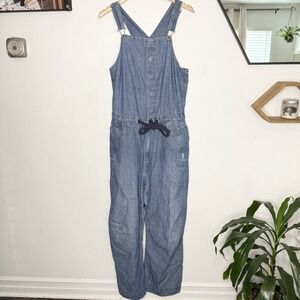 G-Star Raw 3D Bib Overalls Womens Medium Light Wash Adjustable Tie Waist Utility